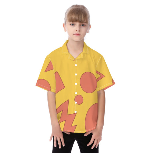 Vacation Genie Button Up Kids Shirt, Geometric Shapes Hawaii Pattern, Disney Aladdin Cosplay, Movie Characters Costume, Magic Kingdom Outfit
