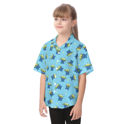 Disney Toy Story Hawaiian Kid Shirt, Aliens Button Up Cosplay, Hollywood Studios, Pixar Character Matching, Summer Vacation T-shirt
