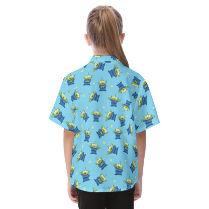 Disney Toy Story Hawaiian Kid Shirt, Aliens Button Up Cosplay, Hollywood Studios, Pixar Character Matching, Summer Vacation T-shirt