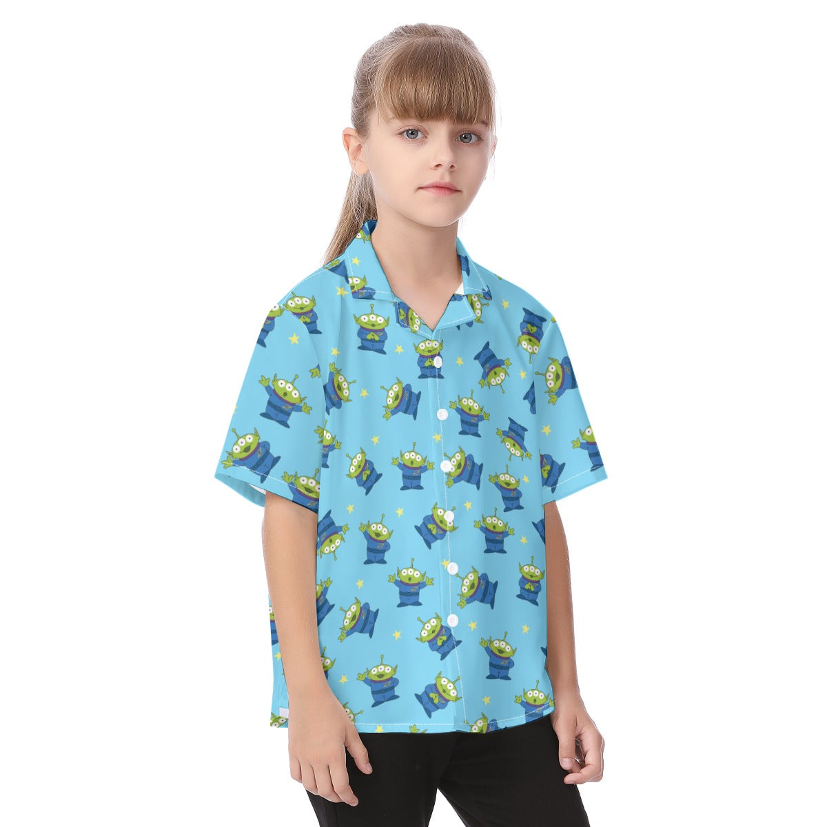 Disney Toy Story Hawaiian Kid Shirt, Aliens Button Up Cosplay, Hollywood Studios, Pixar Character Matching, Summer Vacation T-shirt