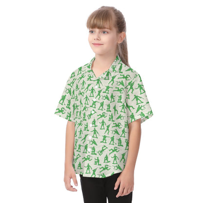 Disney Toy Story Hawaiian Kid Shirt, Green Army Men, Button Up Cosplay, Hollywood Studios, Pixar Character Matching, Summer Vacation T-shirt