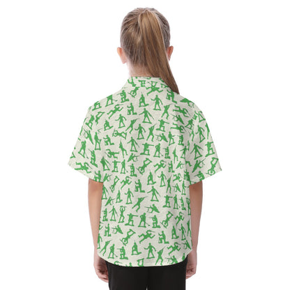 Disney Toy Story Hawaiian Kid Shirt, Green Army Men, Button Up Cosplay, Hollywood Studios, Pixar Character Matching, Summer Vacation T-shirt