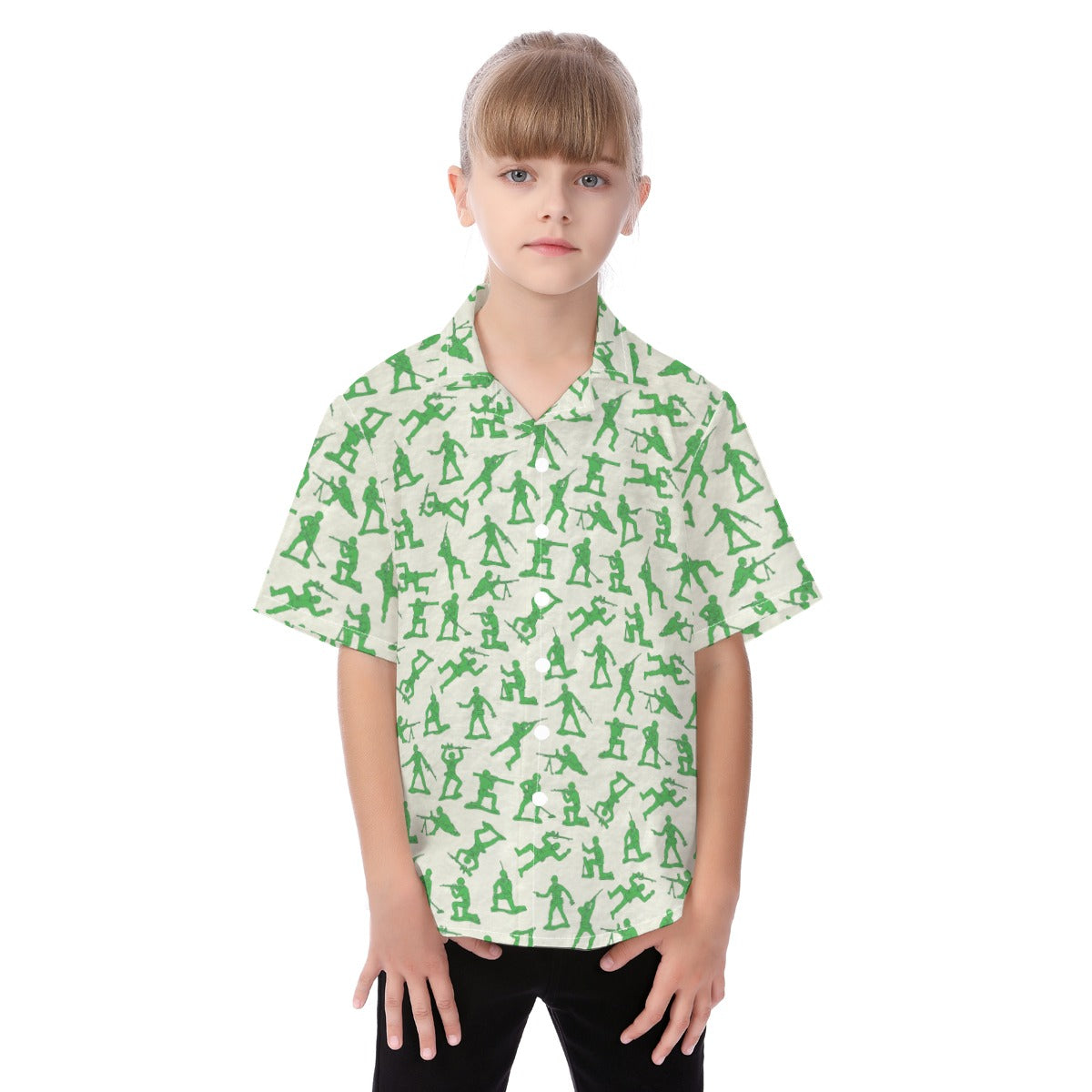 Disney Toy Story Hawaiian Kid Shirt, Green Army Men, Button Up Cosplay, Hollywood Studios, Pixar Character Matching, Summer Vacation T-shirt