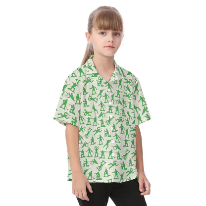 Disney Toy Story Hawaiian Kid Shirt, Green Army Men, Button Up Cosplay, Hollywood Studios, Pixar Character Matching, Summer Vacation T-shirt