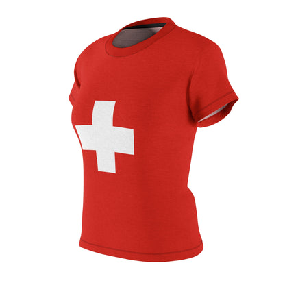 Switzerland Soccer 2026 Fan Women's Shirt, Retro Switzerland Flag Costume
