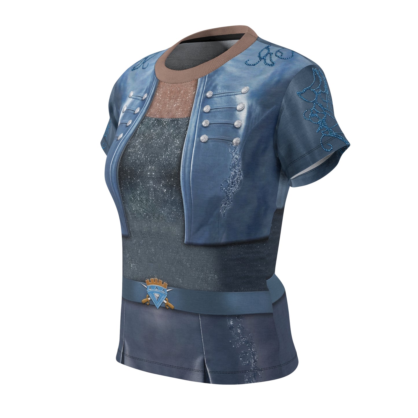 Chloe Charming Blue Jacket Women's Shirt, Descendants 5 Wicked Wonderland Costume