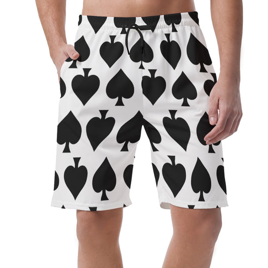 Card Soldiers Ace Of Spades Shorts Pants, Alice in Wonderland Costume, Easy Summer Vacation Trip Pants, Elastic Waistband Shorts, Beach Pants