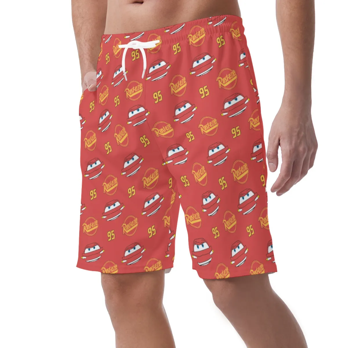 Lightning McQueen Shorts Pants, Pixar Cars Costume, Easy Shorts, Elastic Waistband Shorts, Disney Shorts, Mens Disney Shorts, Disney World Shorts, Disneyland Shorts