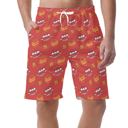 Lightning McQueen Shorts Pants, Pixar Cars Costume, Easy Shorts, Elastic Waistband Shorts, Disney Shorts, Mens Disney Shorts, Disney World Shorts, Disneyland Shorts