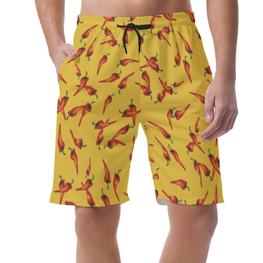 Gonzo Men Summer Shorts, Red Chili Pepper Hawaii Pattern, Puppet Show Inspired Cosplay, Aloha Beach Easy Shorts, Elastic Waistband Shorts