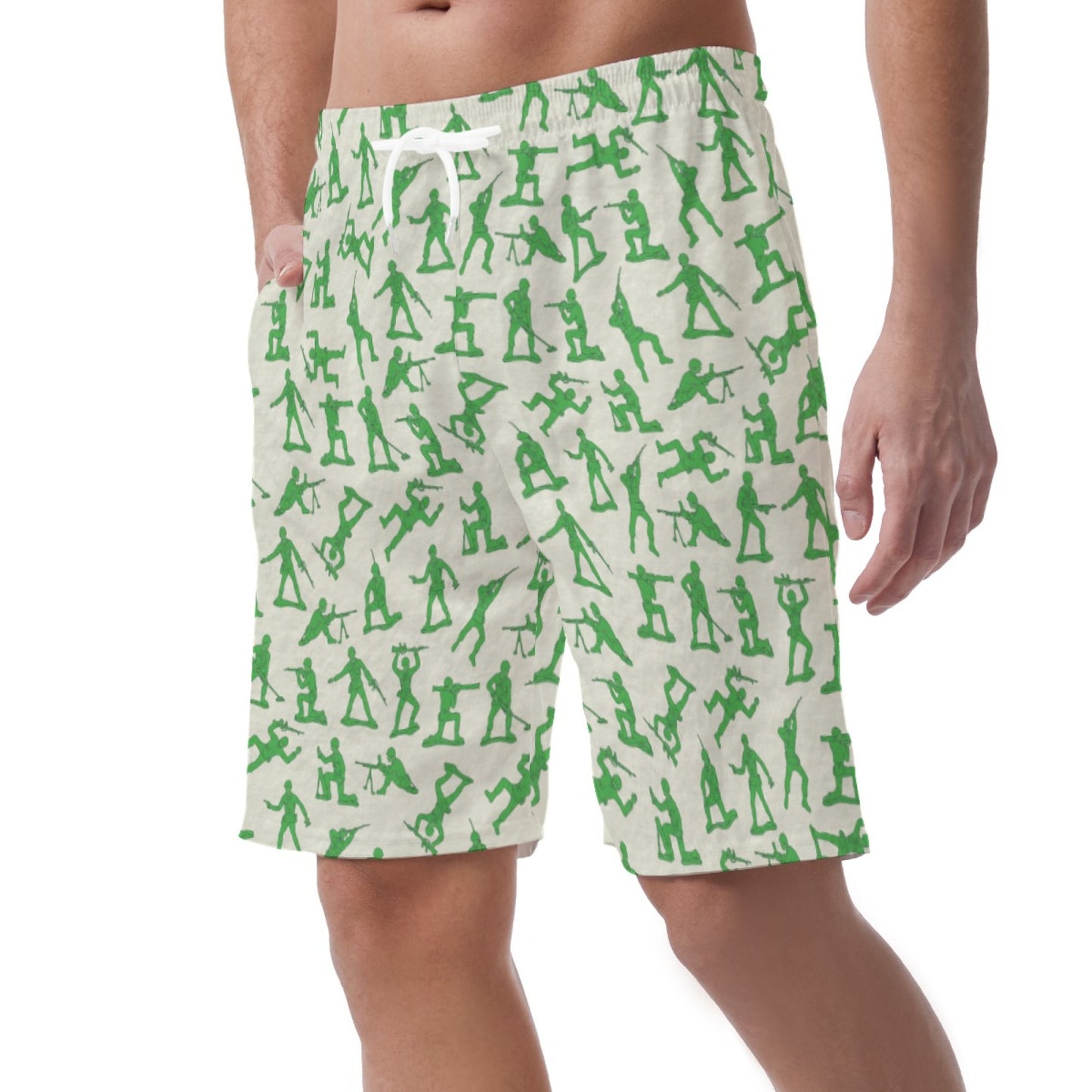Disney Toy Story Hawaiian Shorts, Green Army Men, Soldiers, Pixar Character Matching Outfit, Elastic Waistband Shorts, Summer Beach Pants