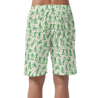 Disney Toy Story Hawaiian Shorts, Green Army Men, Soldiers, Pixar Character Matching Outfit, Elastic Waistband Shorts, Summer Beach Pants