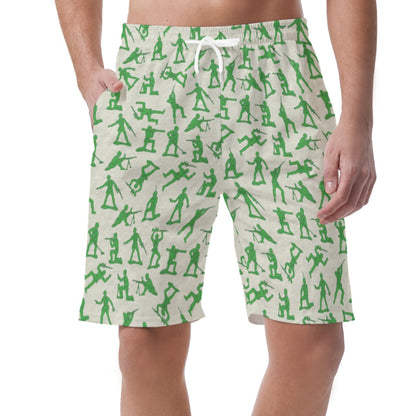 Disney Toy Story Hawaiian Shorts, Green Army Men, Soldiers, Pixar Character Matching Outfit, Elastic Waistband Shorts, Summer Beach Pants
