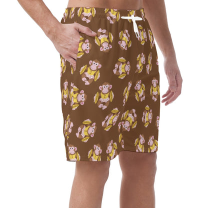 Disney Toy Story Hawaiian Shorts, Monkey Summer Beach Pants, Musical Jolly Chimp, Pixar Character Matching Outfit, Elastic Waistband Shorts
