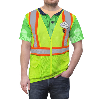 Disney Parking Green Vest Shirt, Disney Cast Member Costume