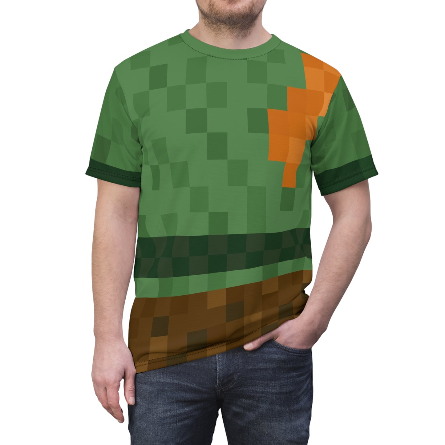 Alex Pixel Gamer Shirt, Video Game Block Character Costume