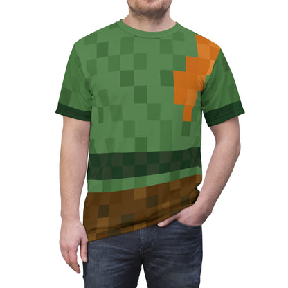 Alex Pixel Gamer Shirt, Video Game Block Character Costume