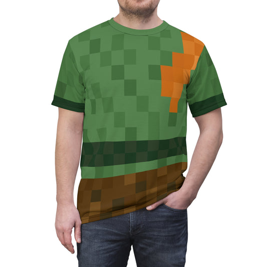 Alex Pixel Gamer Shirt, Video Game Block Character Costume