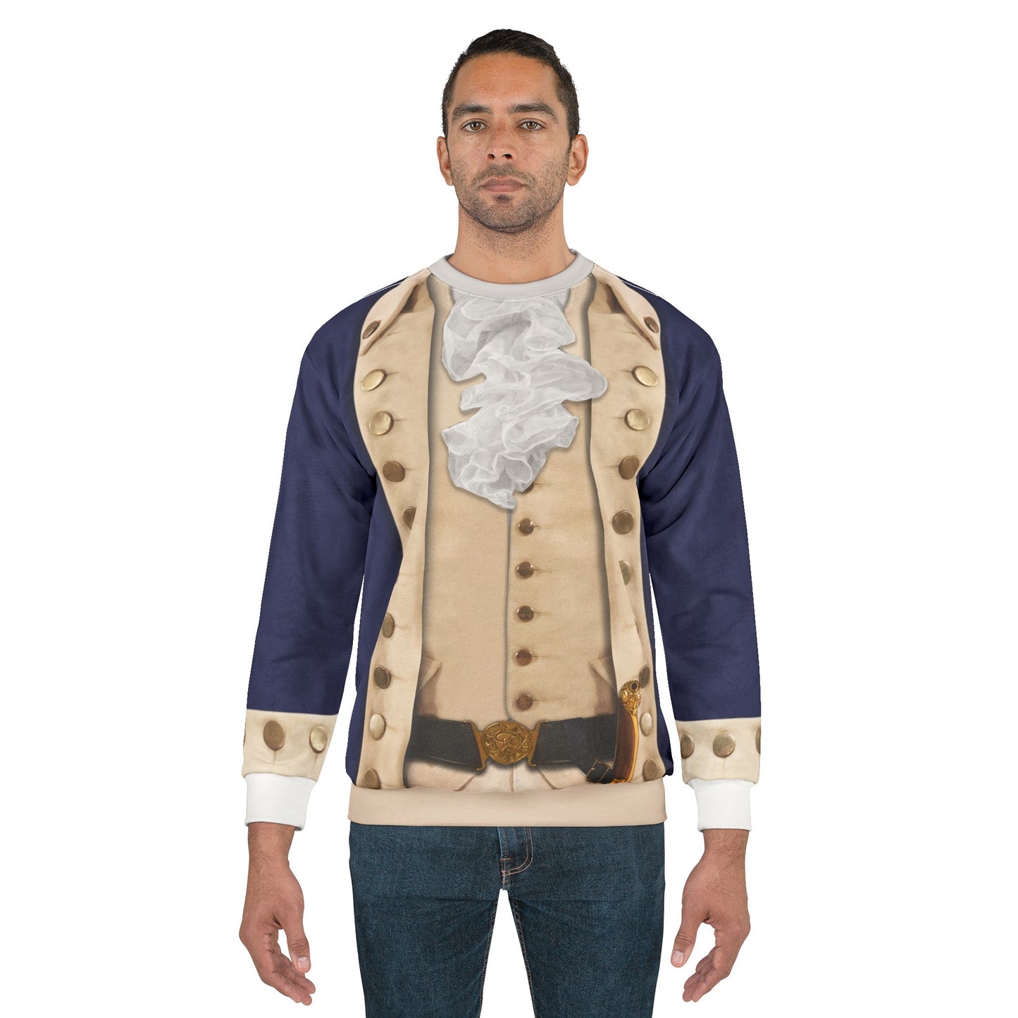 Alexander Military Blue Long Sleeve Shirt, Hamilton Musical Costume