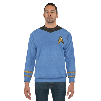 Starfleet Officer Blue Uniform Long Sleeve Shirt, Starships Costume