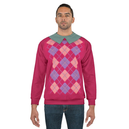Boys Band Kpop Pink Argyle Long Sleeve Cosplay, Boy Band Korea Group Costume