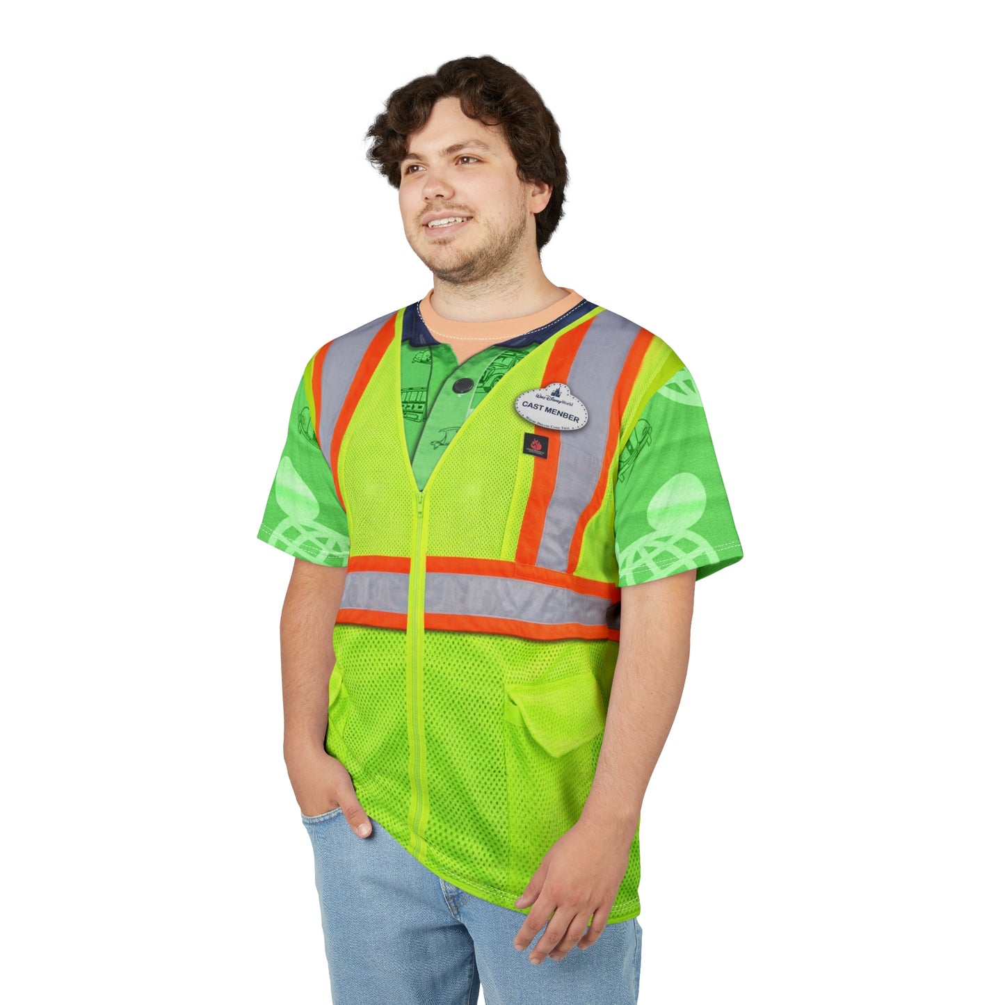 Disney Parking Green Vest Shirt, Disney Cast Member Costume