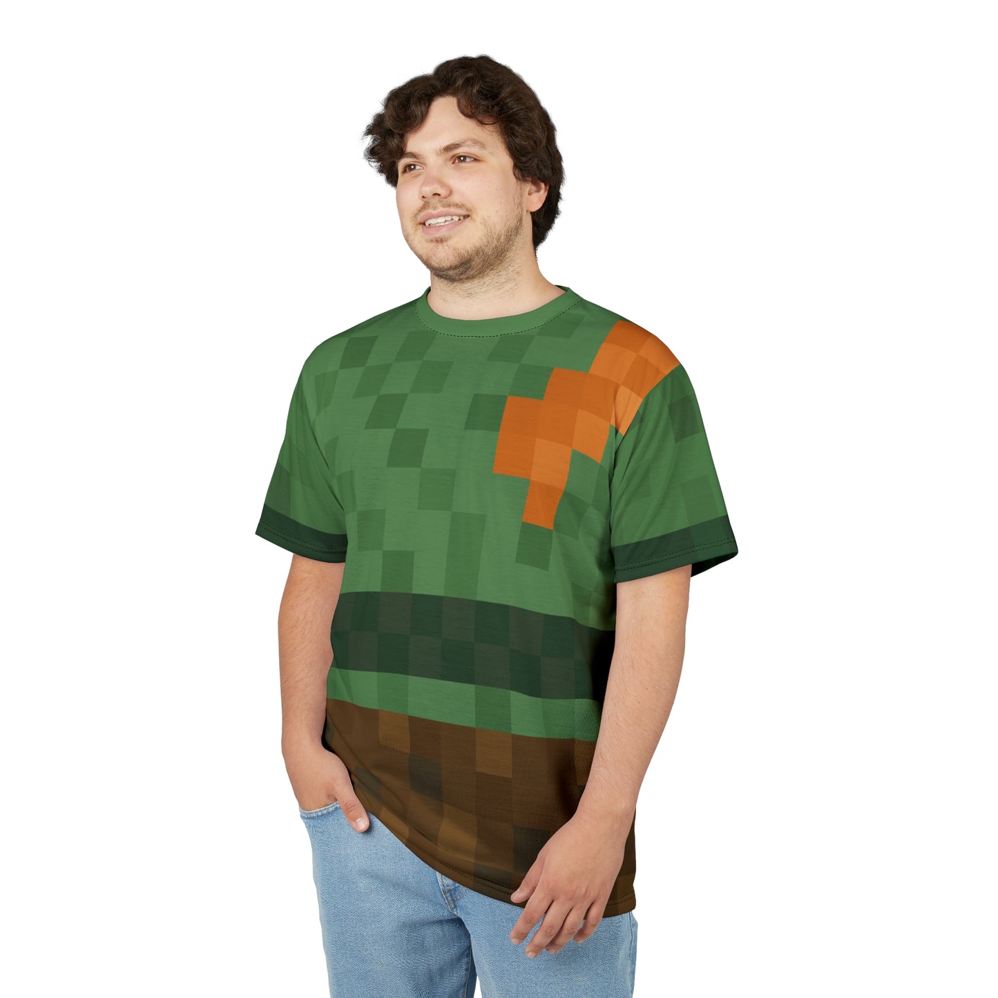 Alex Pixel Gamer Shirt, Video Game Block Character Costume