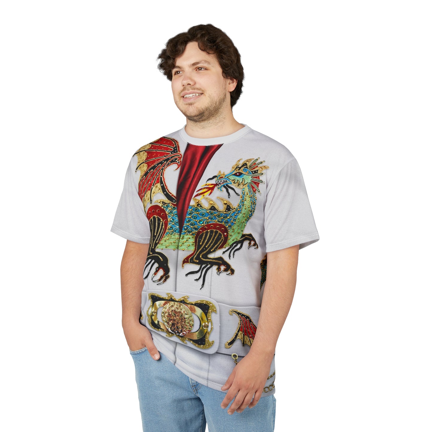 King of Rock Chinese Dragon Shirt, Rock and Roll Legend Singer Inspired Costume