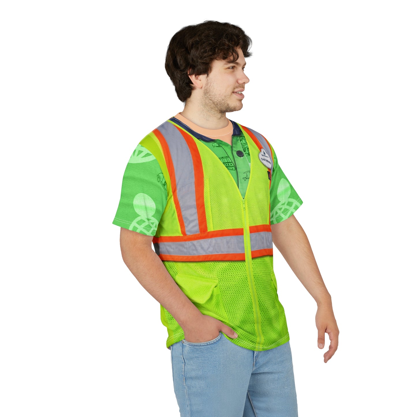 Disney Parking Green Vest Shirt, Disney Cast Member Costume