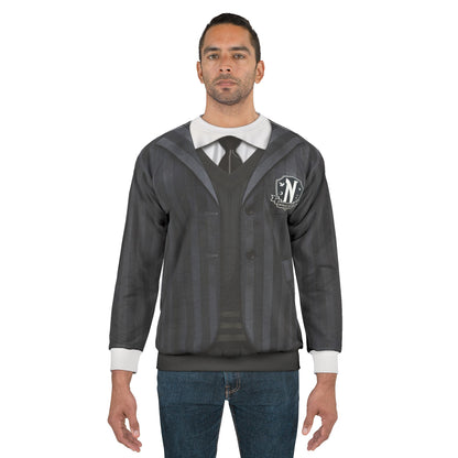 Addams Daughter Long Sleeve Shirt, Retro Black School Uniform Costume