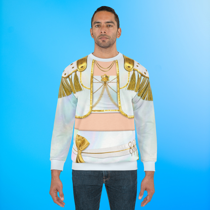 Korean Girl Group White Golden Long Sleeve Shirt, Kpop IdoI Girl Group Inspired Cosplay Costume