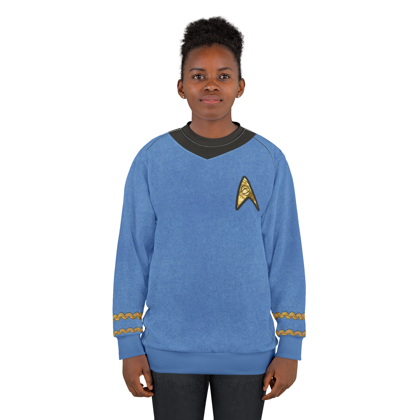 Starfleet Officer Blue Uniform Long Sleeve Shirt, Starships Costume