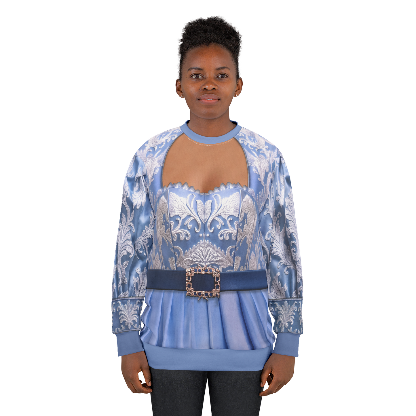 Queen Cinderella's Blue Long Sleeve Shirt, Descendants 5 Cosplay, Wicked Wonderland Fantasy Outfit, Disney Costume Cosplay