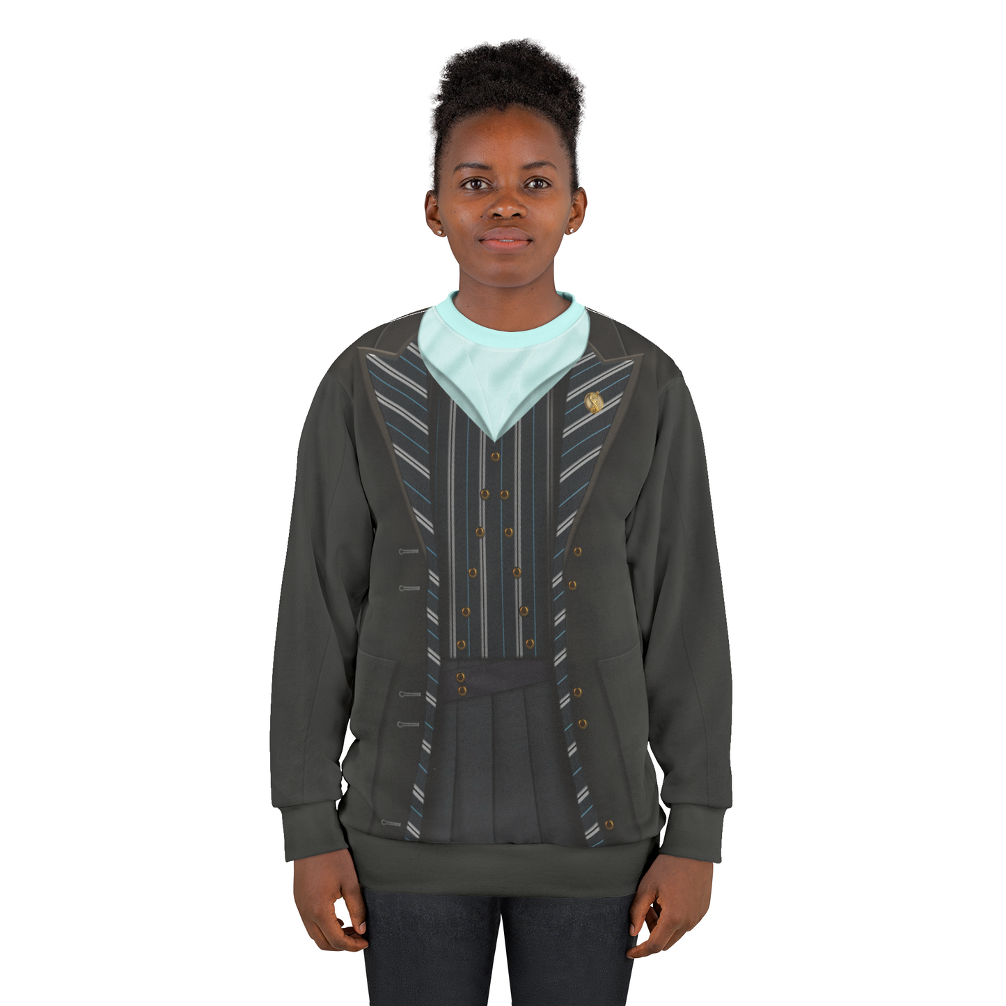 Elphaba Black Striped Shiz Uniform 2 Long Sleeve Cosplay, Wicked Character Inspired Costume
