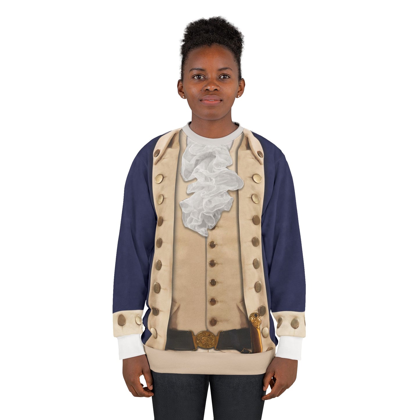 Alexander Military Blue Long Sleeve Shirt, Hamilton Musical Costume