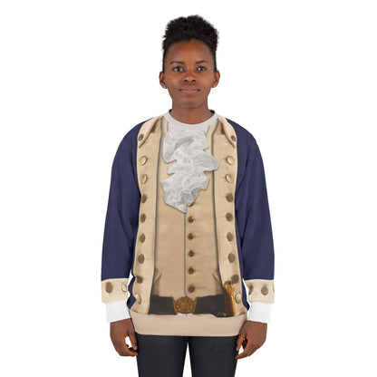 Alexander Military Blue Long Sleeve Shirt, Hamilton Musical Costume
