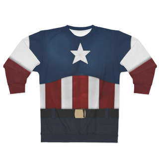 Captain America Stars and Stripes Long Sleeve Shirt, The First Avenger Costume