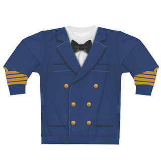Captain Mickey Long Sleeve Shirt, Captain Cruise Line Costume