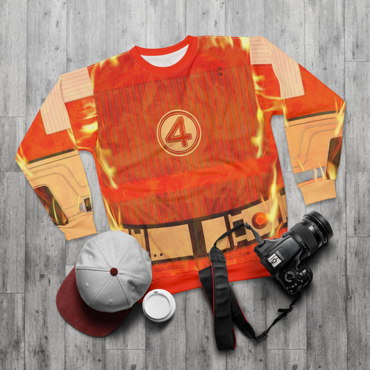 Human Torch Long Sleeve Cosplay, The Fantastic Four Character Inspired Costume