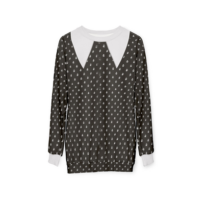 Addams Daughter Polka Dot Long Sleeve Shirt, Halloween Comedy Movies Costume