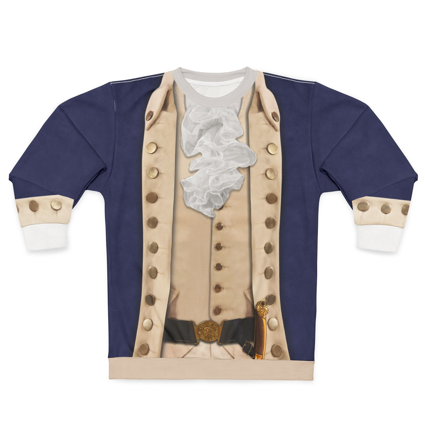 Alexander Military Blue Long Sleeve Shirt, Hamilton Musical Costume