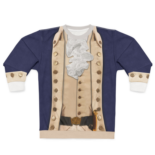 Alexander Military Blue Long Sleeve Shirt, Hamilton Musical Costume