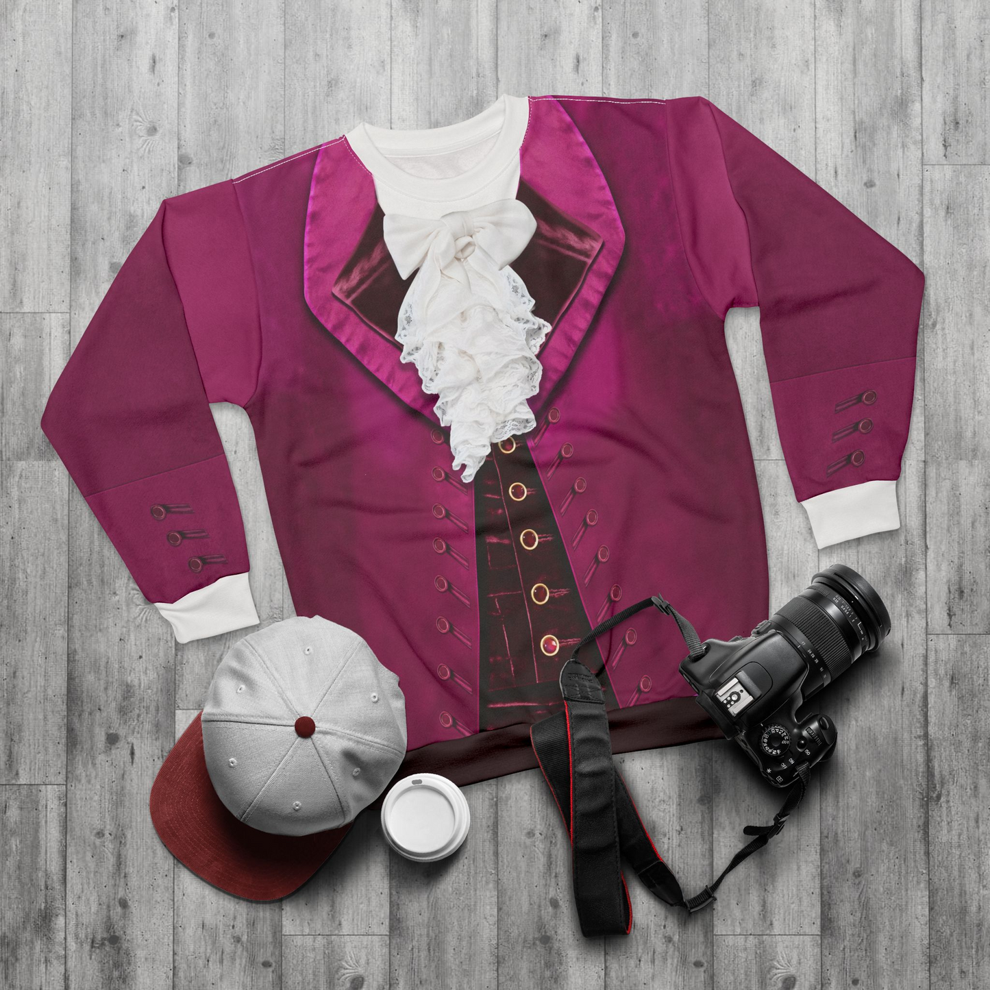 Marquis de Lafayette Purple Long Sleeve Shirt, Hamilton Musical Costume
