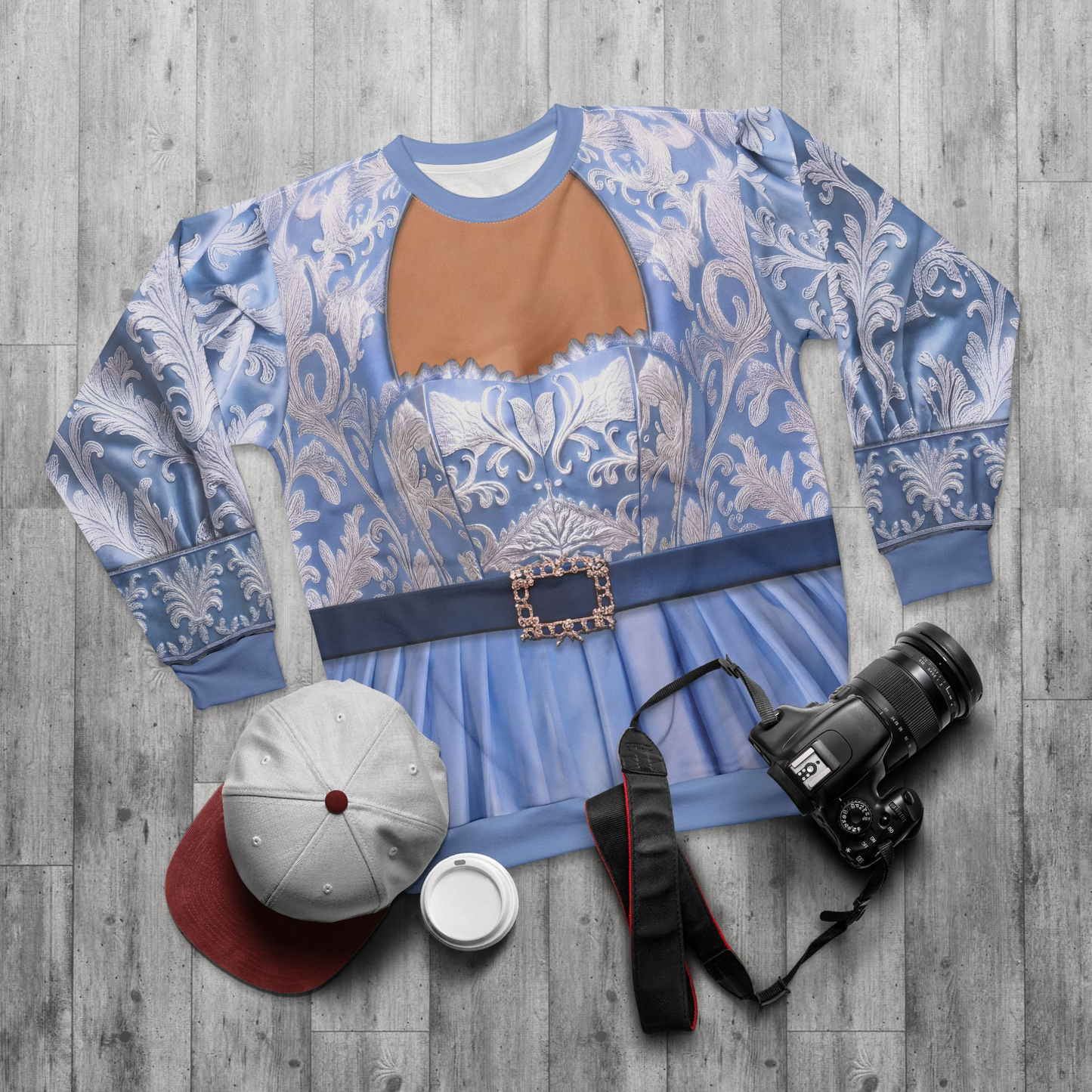 Queen Cinderella's Blue Long Sleeve Shirt, Descendants 5 Cosplay, Wicked Wonderland Fantasy Outfit, Disney Costume Cosplay