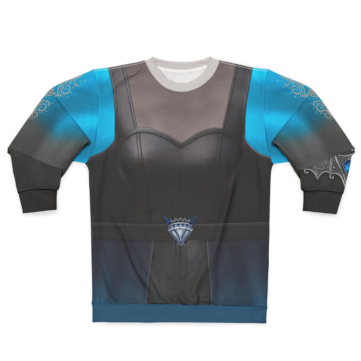 Evil Chloe Long Sleeve Shirt, Descendants 5 Costume, Wicked Wonderland Cosplay, Chloe Charming Blue Black Outfit, Disney Halloween Apparel