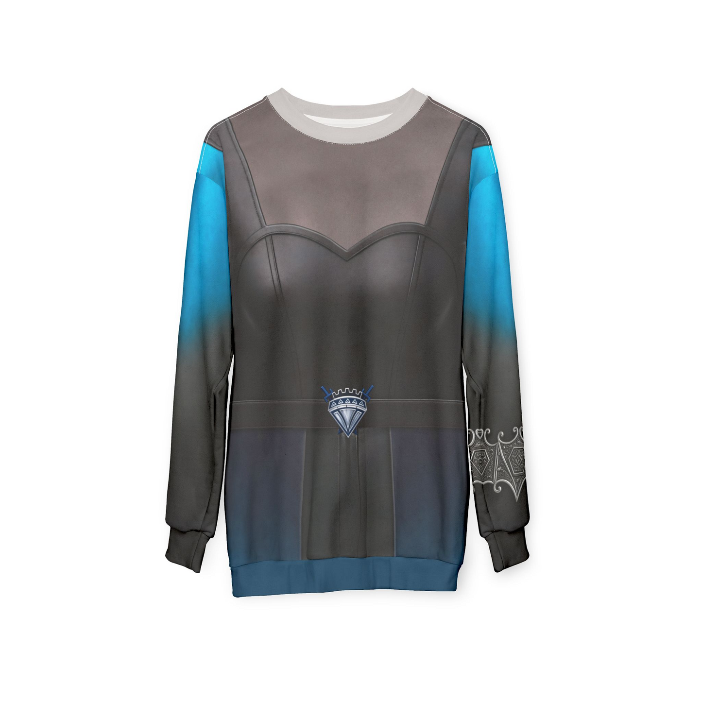 Evil Chloe Long Sleeve Shirt, Descendants 5 Costume, Wicked Wonderland Cosplay, Chloe Charming Blue Black Outfit, Disney Halloween Apparel