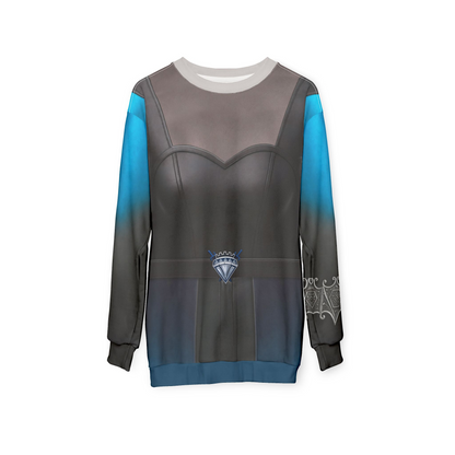 Evil Chloe Long Sleeve Shirt, Descendants 5 Costume, Wicked Wonderland Cosplay, Chloe Charming Blue Black Outfit, Disney Halloween Apparel