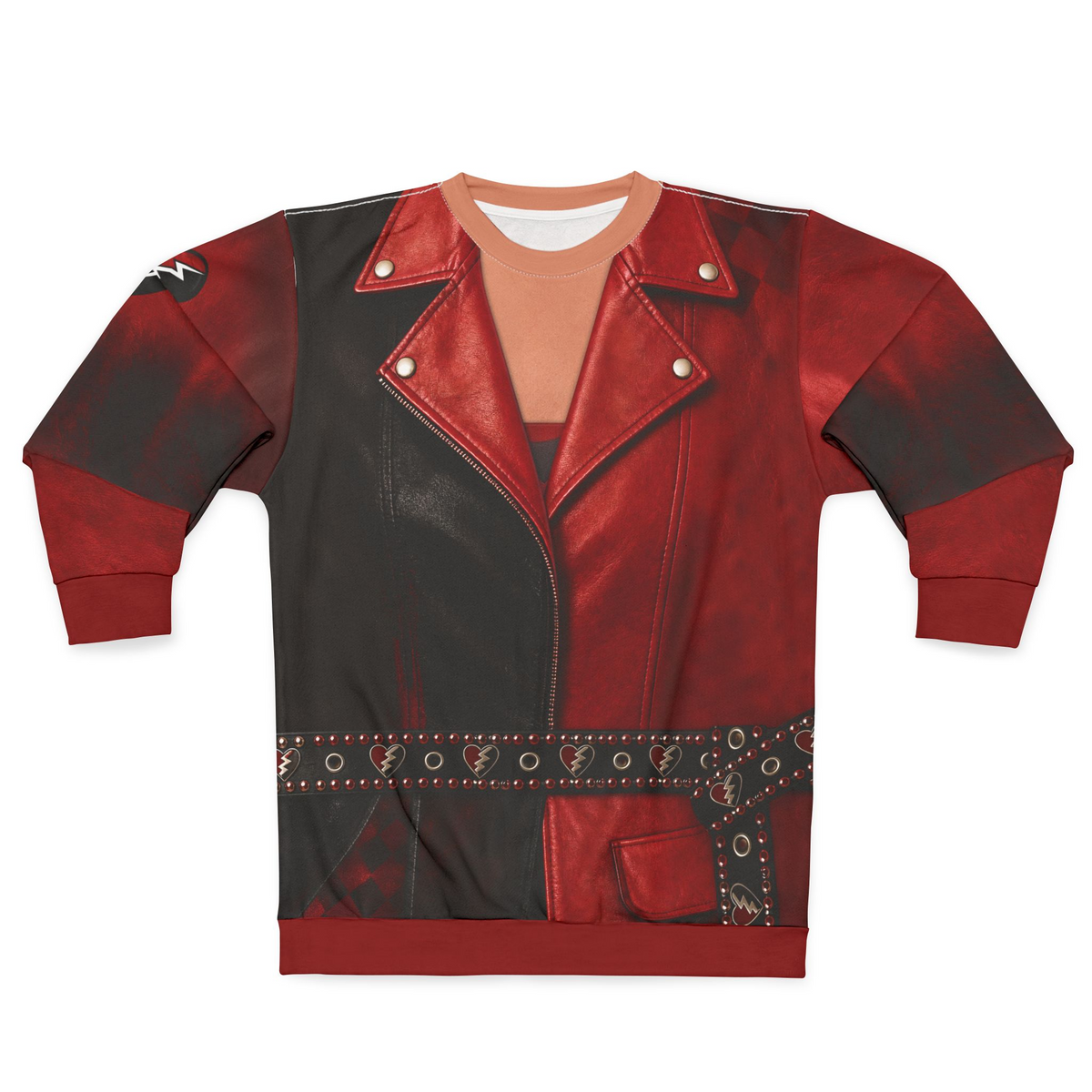 Princess Red Outfit, Descendants 5 Long Sleeve Shirt, Wicked Wonderland Costume, Disney Musical Fantasy Cosplay, Red Hearts Apparel