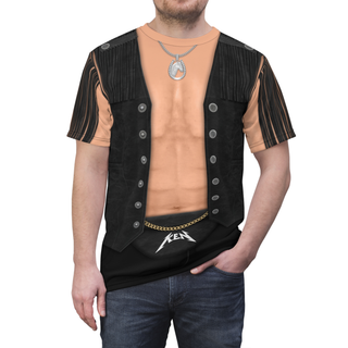 Ryan Black Fringe Leather Vest Shirt, Doll Movie Costume