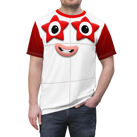 Number Ten White and Red Blocks Shirt, Num Characters Costume